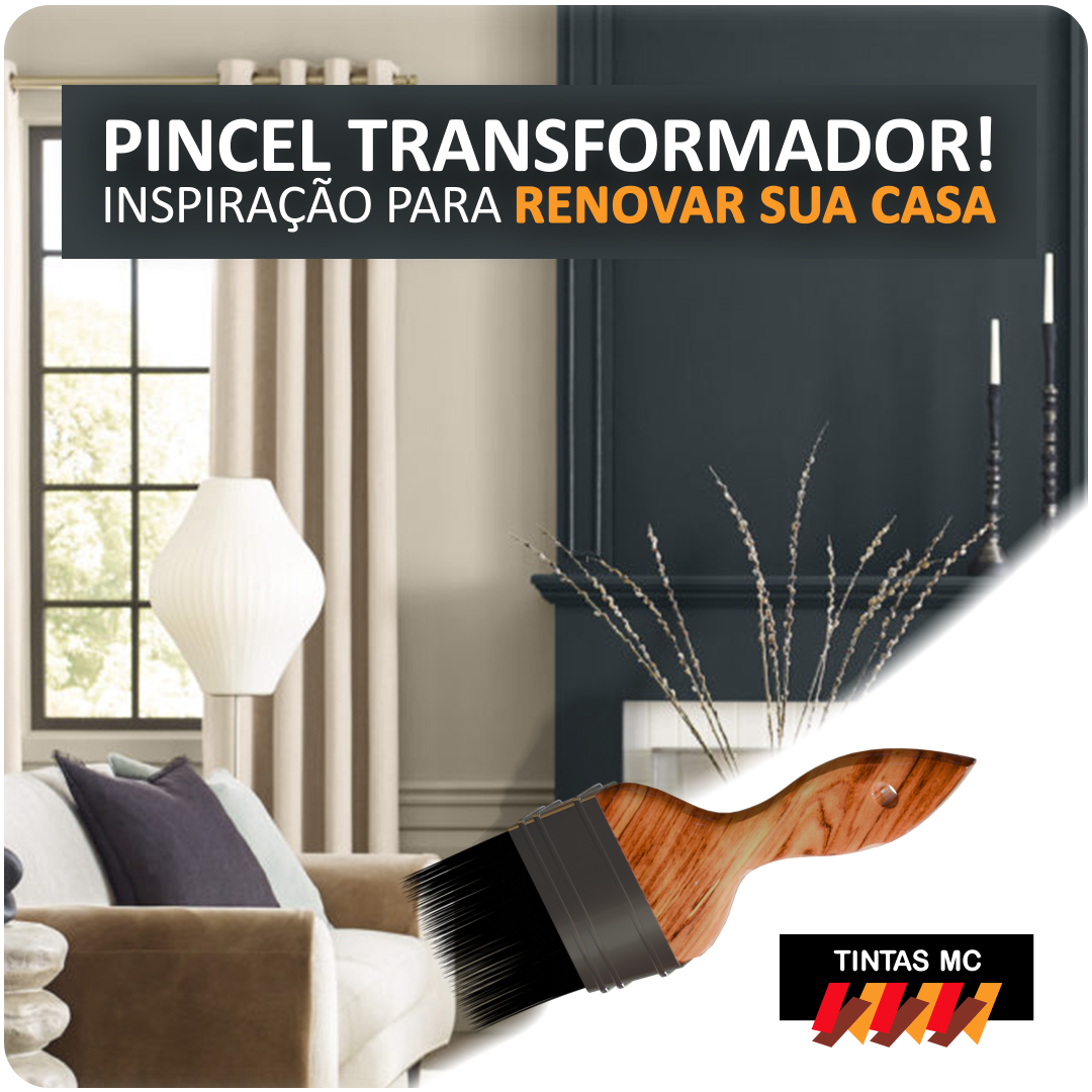 Pincel Transformador para inspirar suas escolhas - 4 combinações de cores para transformar seus ambientes!