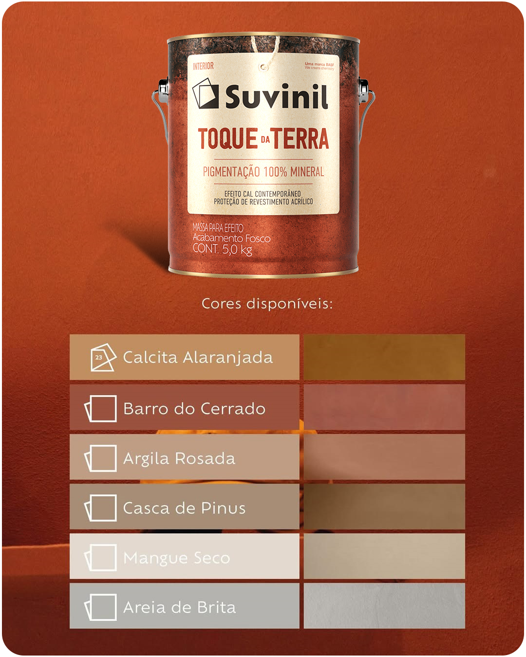 Pintar a Loja com as Tintas Toque da Terra da Suvinil - Inspire-se na cor Barro do Cerrado com Pigmentação 100% Mineral