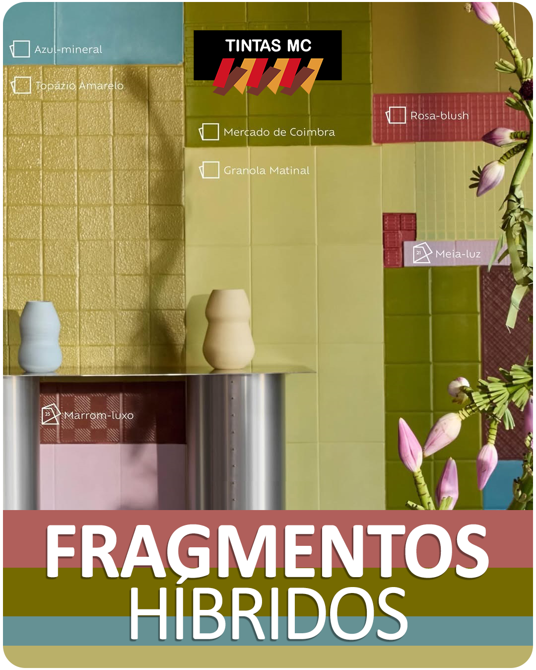 Pintura de Casa com tintas da paleta de cores Fragmentos Híbridos - Uma paleta que transforma sua casa em poesia visual
